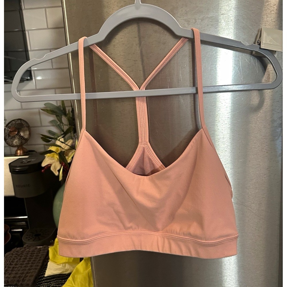 Lululemon Power Y Tank Womens Size 12 Pink Built in Bra Yoga Workout Top